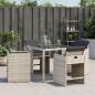Preview: Gartenstühle mit Kissen 4 Stk. Hellgrau Poly Rattan