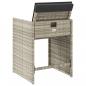 Preview: Gartenstühle mit Kissen 4 Stk. Hellgrau Poly Rattan