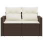Preview: Gartensofa mit Kissen 2-Sitzer Braun Poly Rattan