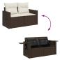Preview: Gartensofa mit Kissen 2-Sitzer Braun Poly Rattan