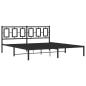 Preview: ARDEBO.de - Bettgestell mit Kopfteil Metall Schwarz 180x200 cm