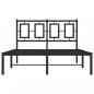 Preview: Bettgestell mit Kopfteil Metall Schwarz 120x200 cm