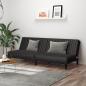 Preview: ARDEBO.de - Schlafsofa 2-Sitzer Schwarz Kunstleder