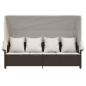 Preview: Sonnenliege mit Dach und Kissen Braun Poly Rattan