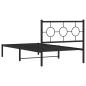 Preview: Bettgestell mit Kopfteil Metall Schwarz 100x200 cm