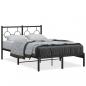 Preview: ARDEBO.de - Bettgestell mit Kopfteil Metall Schwarz 120x190 cm