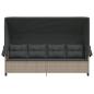 Preview: Sonnenliege mit Dach und Kissen Hellgrau Poly Rattan