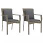 Preview: 7-tlg. Garten-Essgruppe mit Kissen Grau Poly Rattan