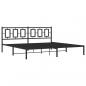 Preview: Bettgestell mit Kopfteil Metall Schwarz 193x203 cm