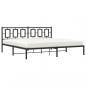 Preview: Bettgestell mit Kopfteil Metall Schwarz 193x203 cm