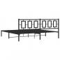 Preview: Bettgestell mit Kopfteil Metall Schwarz 193x203 cm