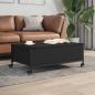 Preview: ARDEBO.de - Couchtisch mit Rollen Schwarz 91x55x34 cm Holzwerkstoff