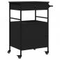 Preview: Küchenwagen Schwarz 56x43x89,5 cm Holzwerkstoff
