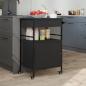 Preview: Küchenwagen Schwarz 56x43x89,5 cm Holzwerkstoff