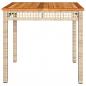 Preview: Gartentisch Beige 80x80x75 cm Poly Rattan Akazienholz