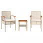 Preview: 3-tlg. Bistro-Set mit Kissen Beige Poly Rattan Akazienholz