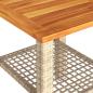Preview: 3-tlg. Bistro-Set mit Kissen Beige Poly Rattan Akazienholz