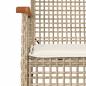 Preview: 3-tlg. Bistro-Set mit Kissen Beige Poly Rattan Akazienholz