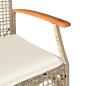 Preview: 3-tlg. Bistro-Set mit Kissen Beige Poly Rattan Akazienholz