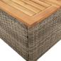 Preview: Gartentisch Grau 45x45x37 cm Poly Rattan Akazienholz