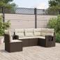 Preview: ARDEBO.de - 5-tlg. Garten-Sofagarnitur mit Kissen Braun Poly Rattan