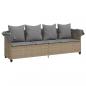 Preview: Sonnenliege mit Dach und Kissen Beige Poly Rattan