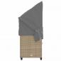 Preview: Sonnenliege mit Dach und Kissen Beige Poly Rattan
