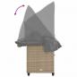 Preview: Sonnenliege mit Dach und Kissen Beige Poly Rattan