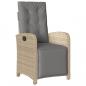 Preview: 7-tlg. Garten-Essgruppe mit Kissen Beige Poly Rattan