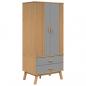 Preview: Kleiderschrank OLDEN Grau Braun 76,5x53x172cm Massivholz Kiefer