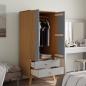 Preview: Kleiderschrank OLDEN Grau Braun 76,5x53x172cm Massivholz Kiefer