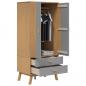 Preview: Kleiderschrank OLDEN Grau Braun 76,5x53x172cm Massivholz Kiefer