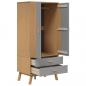 Preview: Kleiderschrank OLDEN Grau Braun 76,5x53x172cm Massivholz Kiefer