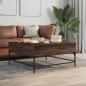 Preview: ARDEBO.de - Couchtisch Braun Eichen-Optik 95x95x45 cm Holzwerkstoff Metall