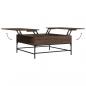 Preview: Couchtisch Braun Eichen-Optik 95x95x45 cm Holzwerkstoff Metall