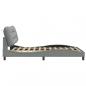 Preview: Bettgestell mit Kopfteil Hellgrau 140x190 cm Stoff