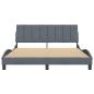 Preview: Bettgestell mit Kopfteil Dunkelgrau 160x200 cm Samt