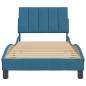 Preview: Bettgestell mit Kopfteil Blau 90x190 cm Samt