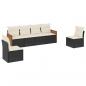 Preview: 6-tlg. Garten-Sofagarnitur mit Kissen Schwarz Poly Rattan