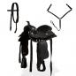 Preview: Western-Sattel, Halfter & Brustblatt Echtleder 13" Schwarz