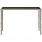 Preview: Gartentisch mit Glasplatte Hellgrau 115x54x74 cm Poly Rattan