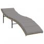 Preview: Sonnenliege mit Kissen Beige 55x199x50 cm Poly Rattan