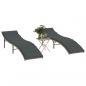 Preview: ARDEBO.de - Sonnenliegen 2 Stk. mit Tisch Hellgrau Poly Rattan