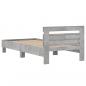 Preview: Bettgestell mit Kopfteil Betongrau 100x200 cm Holzwerkstoff
