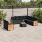 Preview: ARDEBO.de - 10-tlg. Garten-Sofagarnitur mit Kissen Schwarz Poly Rattan