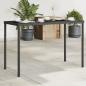 Preview: ARDEBO.de - Gartentisch mit Glasplatte Schwarz 115x54x74 cm Poly Rattan