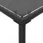 Preview: Gartentisch mit Glasplatte Schwarz 115x54x74 cm Poly Rattan