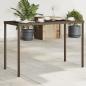 Preview: ARDEBO.de - Gartentisch mit Glasplatte Braun 115x54x74 cm Poly Rattan