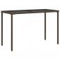 Preview: Gartentisch mit Glasplatte Braun 115x54x74 cm Poly Rattan
