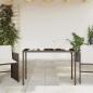 Preview: Gartentisch mit Glasplatte Braun 115x54x74 cm Poly Rattan